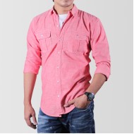 Pink Woven Shirt For Men 